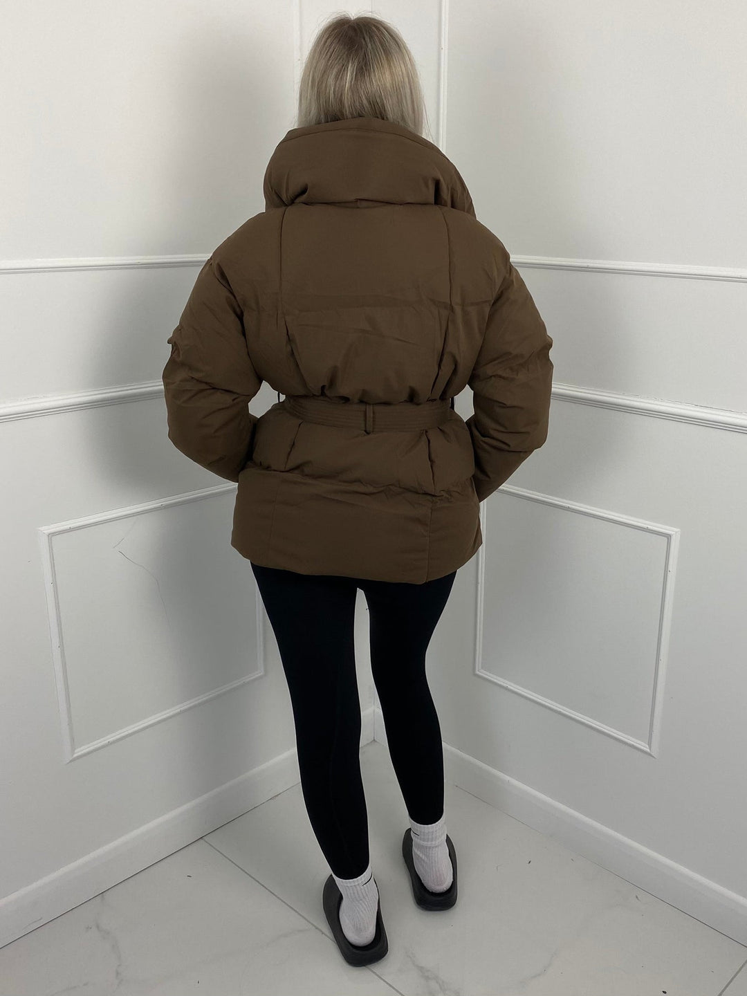 Heidie - Short Belt Pocket Puffer Jacket