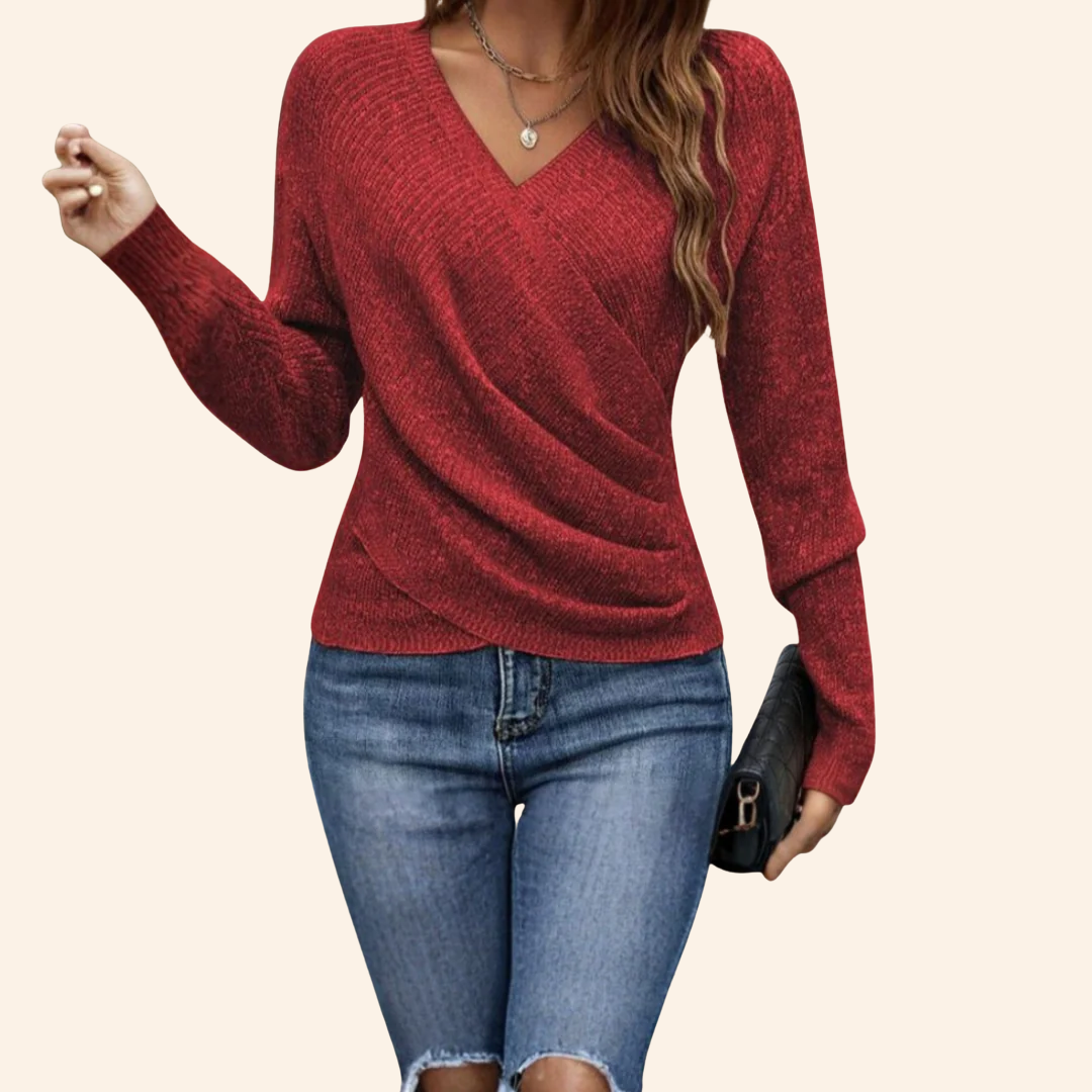 Berit - Elegant Long Sleeve Knitted Sweater