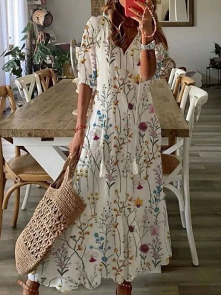 Verute - Floral Velvet Maxi Dress