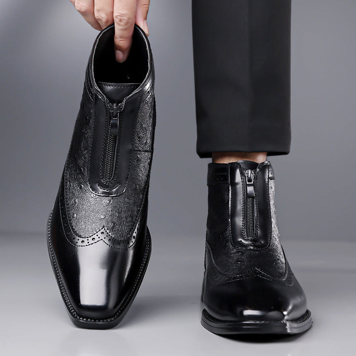 Butler - Zipper Leather Boots