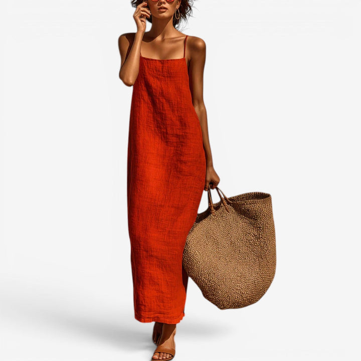 Sadia - Long Linen Slip Dress