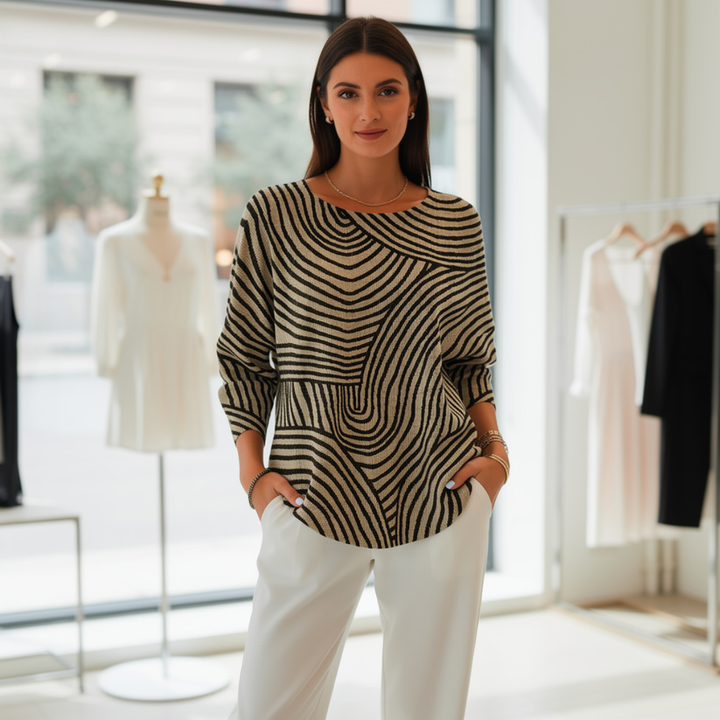 Neisha  - Long Sleeve Round Neck T-Shirt