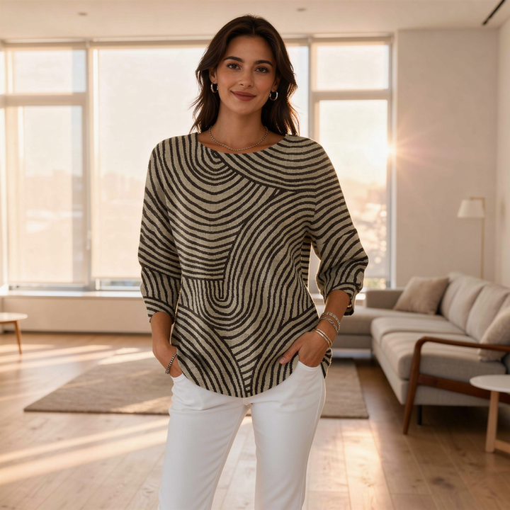 Neisha  - Long Sleeve Round Neck T-Shirt