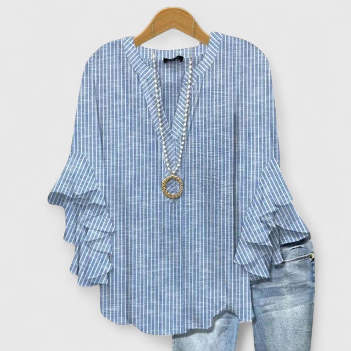 Juria - Floral Print Ruffle Sleeve Blouse