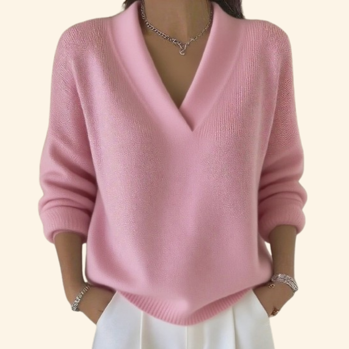 Rashida - Casual Knitted V-Neck Sweater