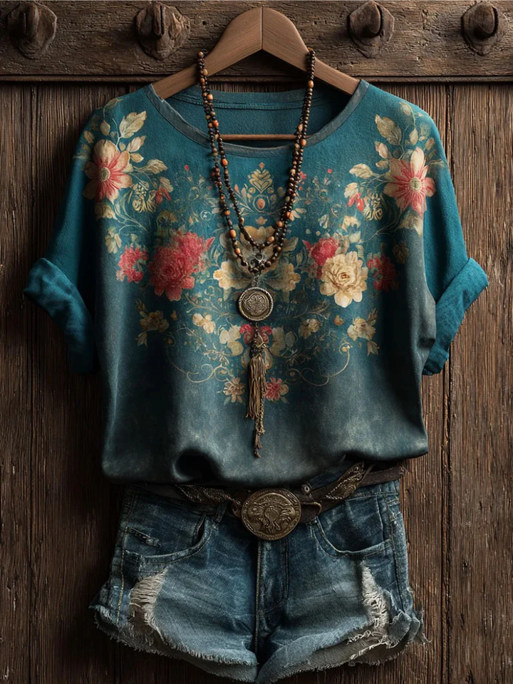 Claressa - Breathable Floral Print Blouse