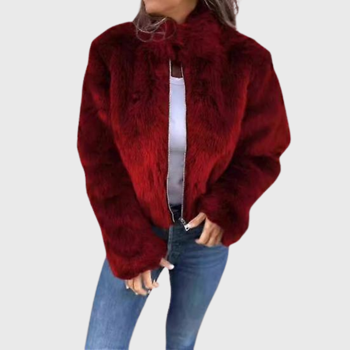 Jintana - Faux Fur Zip Up Jacket