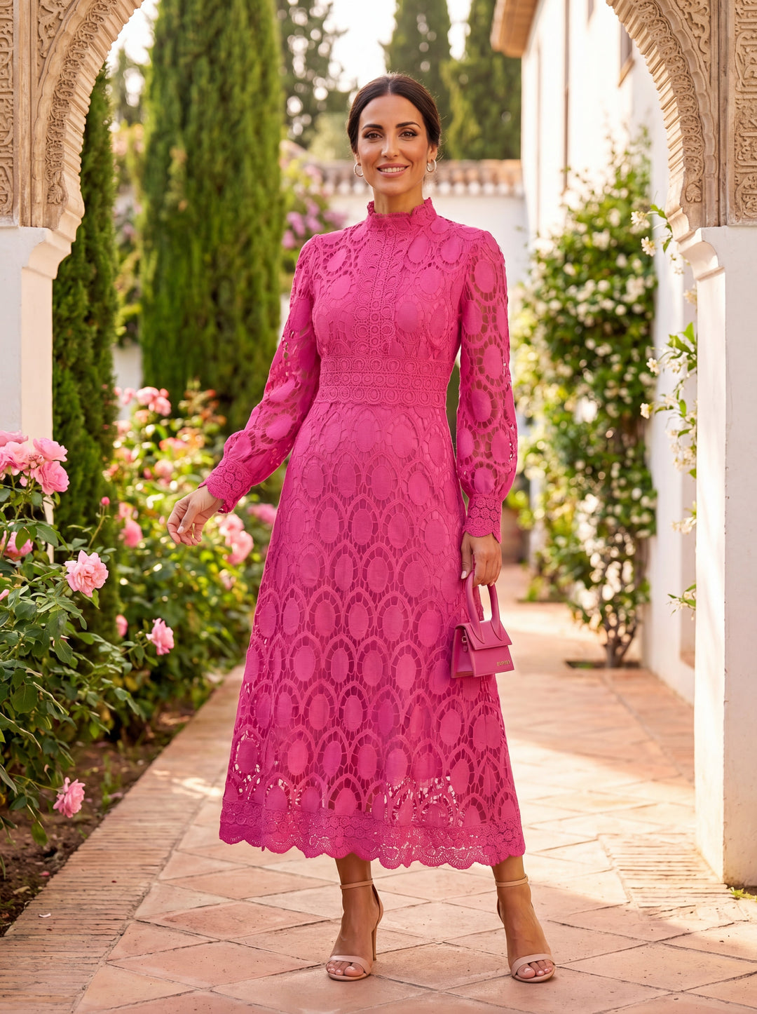 Maelle - Elegant Long Sleeve Lace Dress