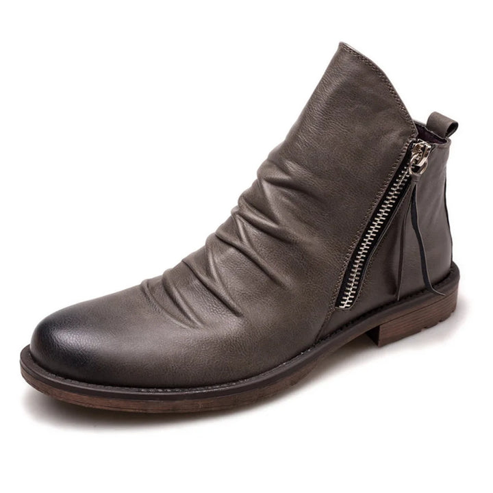 Antonio – Elegant Leather Boots With Zipper