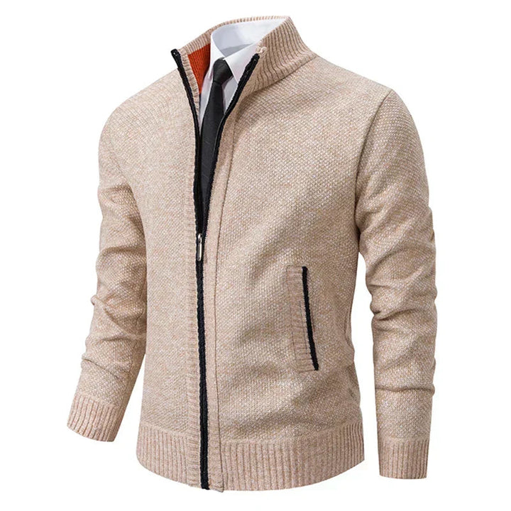 Yitzhak - Casual Knitted Cardigan With Stand Collar