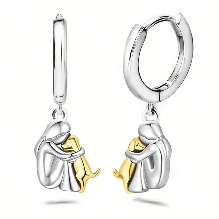Keren - Earrings With Dog Icon Round Closure