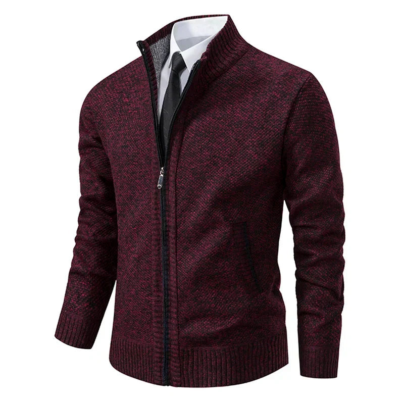 Yitzhak - Casual Knitted Cardigan With Stand Collar