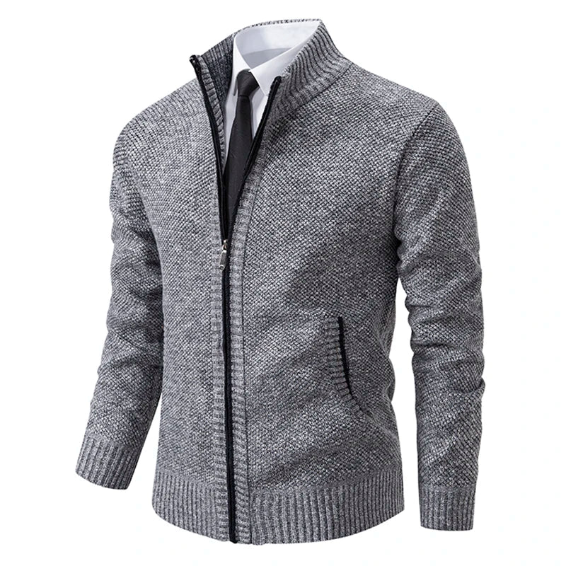 Yitzhak - Casual Knitted Cardigan With Stand Collar