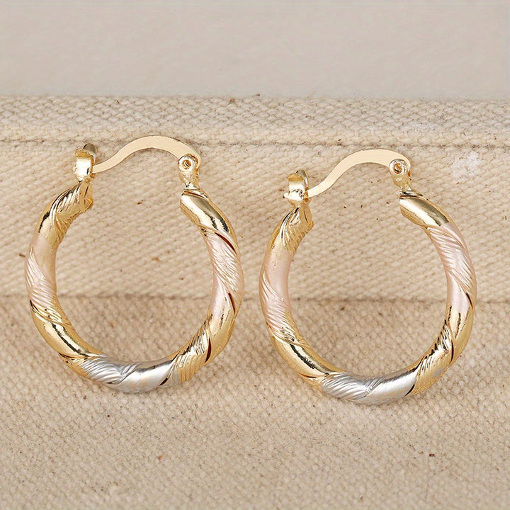 Kysha - Contrasting Round Hoop Earrings