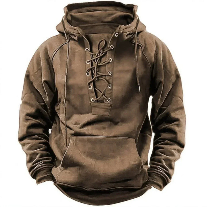 Ronan - Casual Lace Up Long Sleeve Hoodie