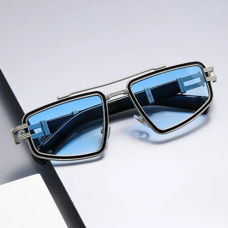 Jerold - Narrow Geometric Metal Frame Sunglasses
