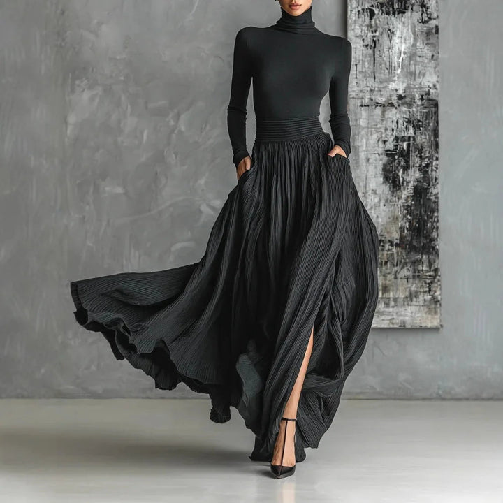 Keziah - Elegant Black Long Dress