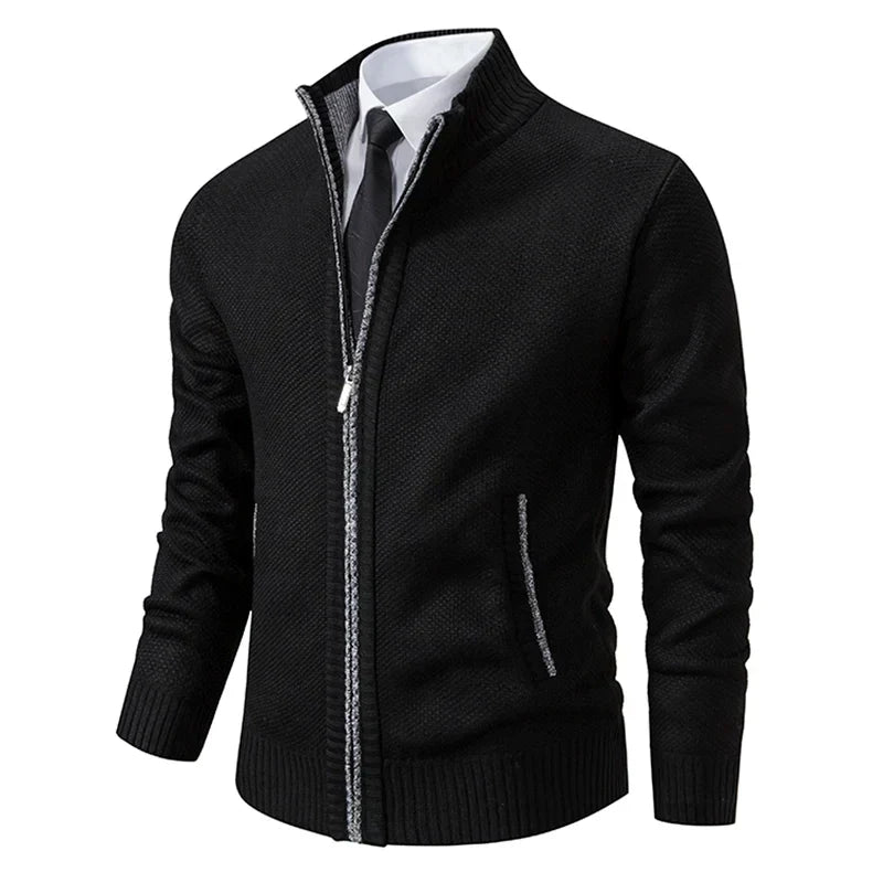Yitzhak - Casual Knitted Cardigan With Stand Collar