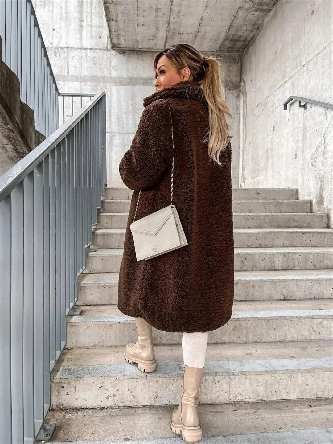 Gwenna - Teddy Plush Button Up Coat