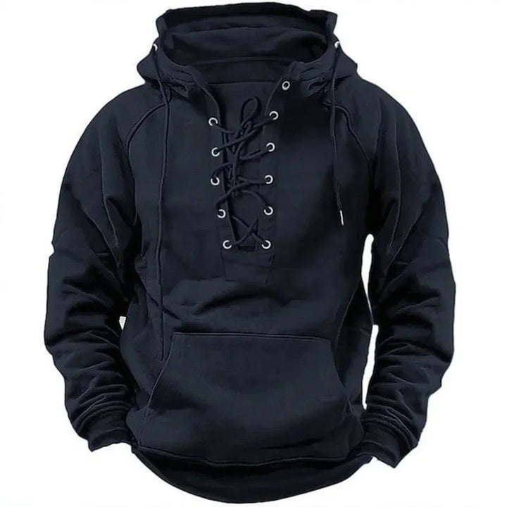 Ronan - Casual Lace Up Long Sleeve Hoodie