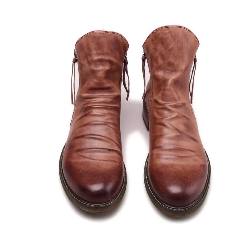 Antonio – Elegant Leather Boots With Zipper