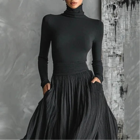 Keziah - Elegant Black Long Dress