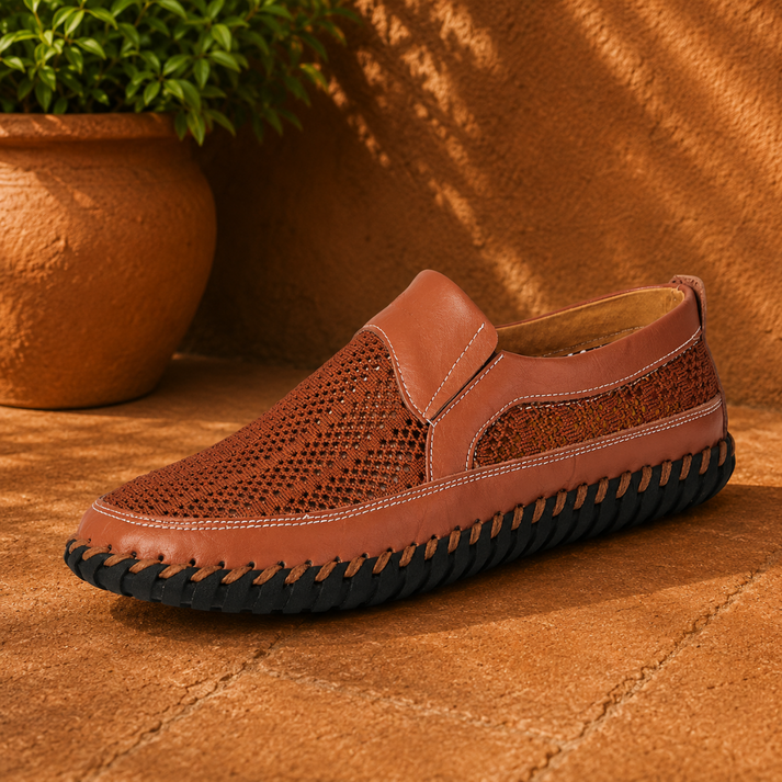 Joerg - Leather Mesh Slip-On Loafers
