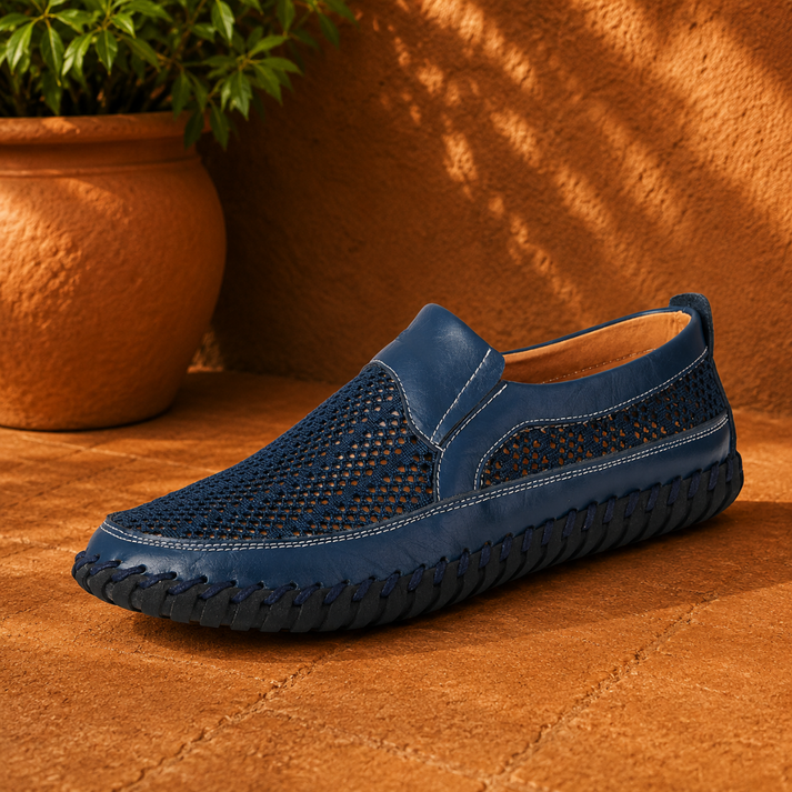 Joerg - Leather Mesh Slip-On Loafers