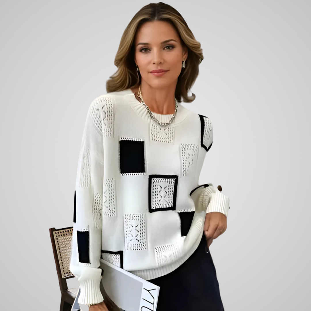 Raschele - Geometric Patchwork Knitted Sweater