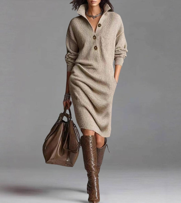 Toshiko - Elegant Knitted Long Sleeve Dress