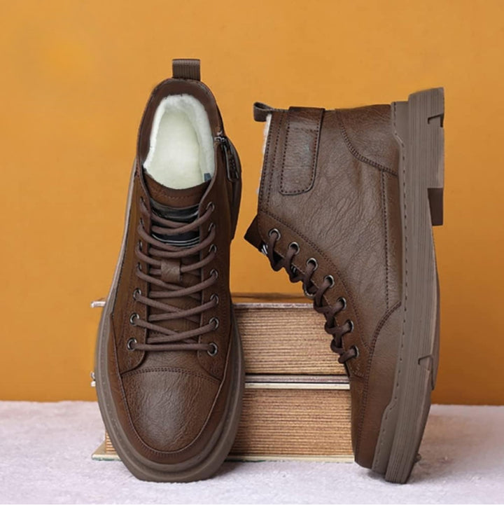 Patterson - Lace-Up Leather Ankle Boots
