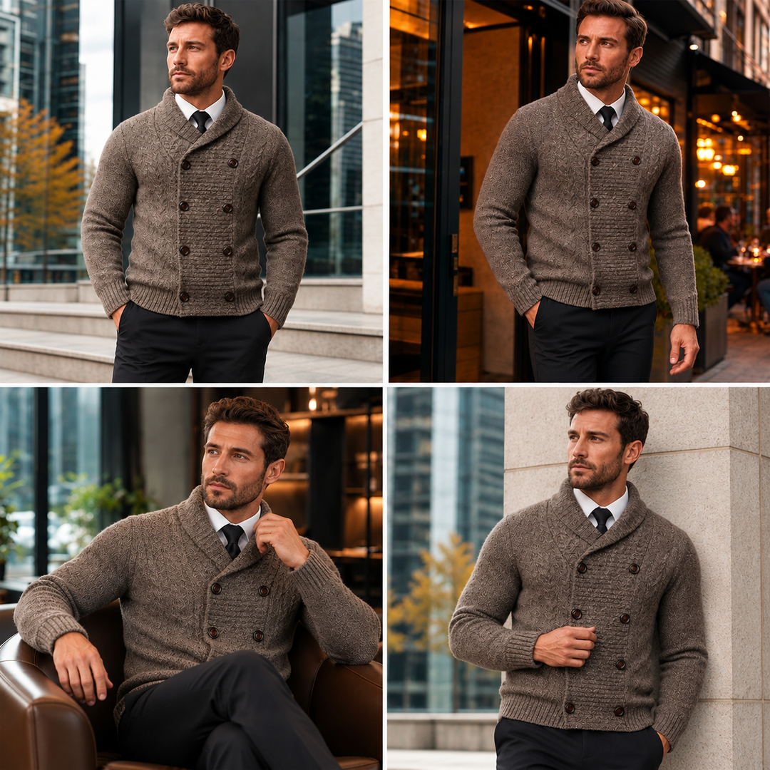 Aurerard - Double Breasted Knit Cardigan
