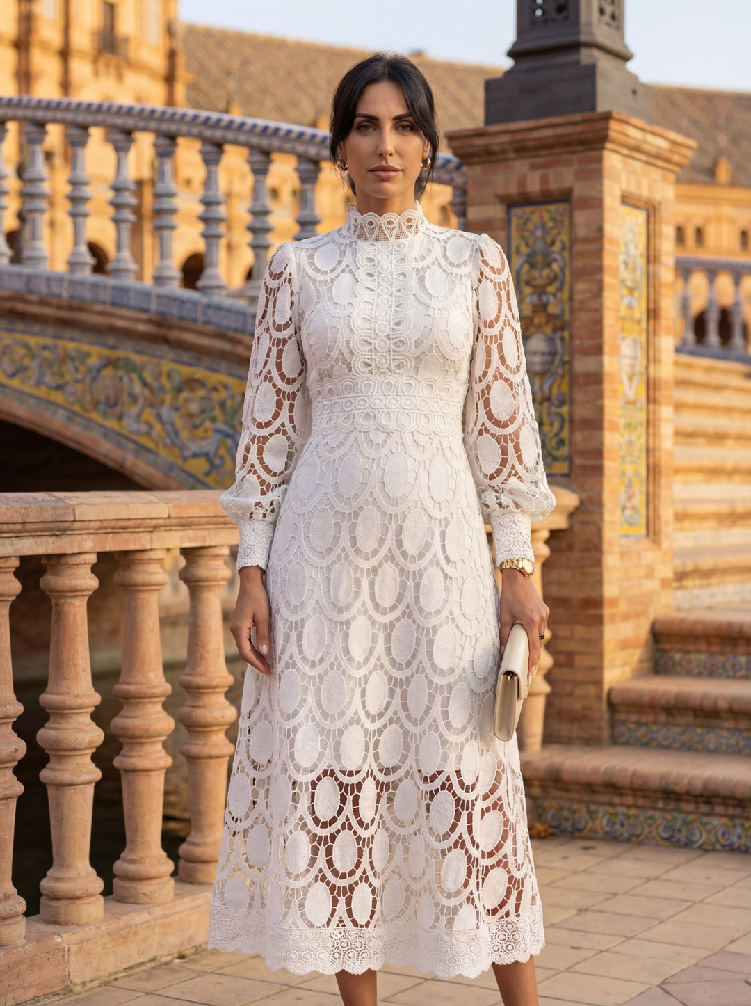 Maelle - Elegant Long Sleeve Lace Dress