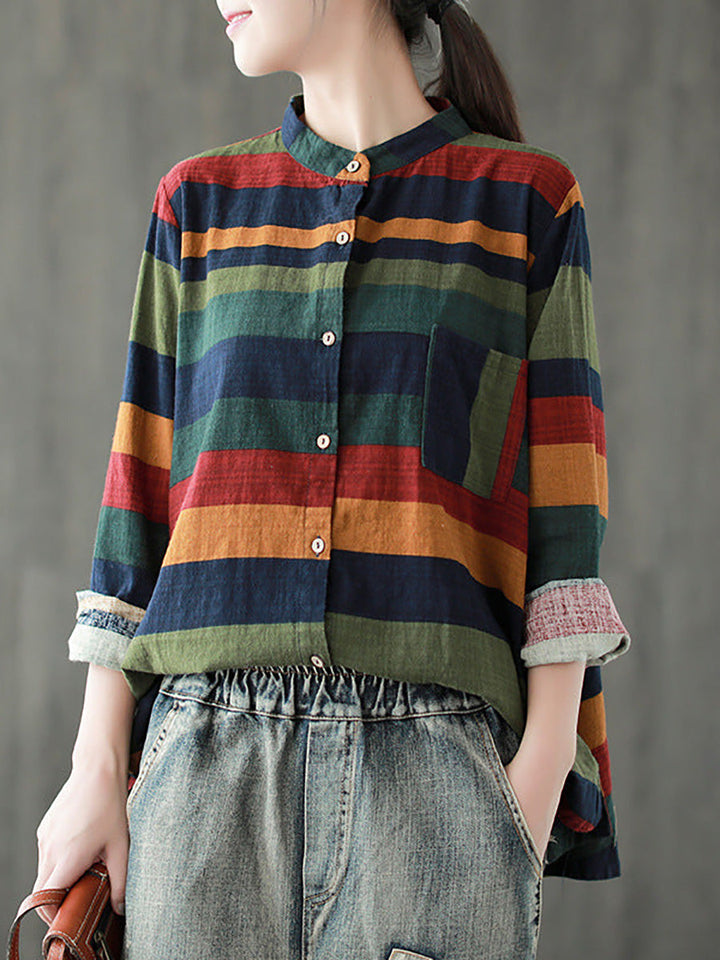 Ingryosa - Striped Long Sleeve Shirt