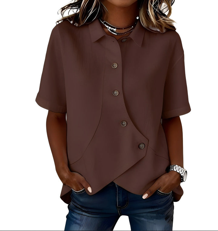 Thabata - Elegant Short Sleeve Blouse
