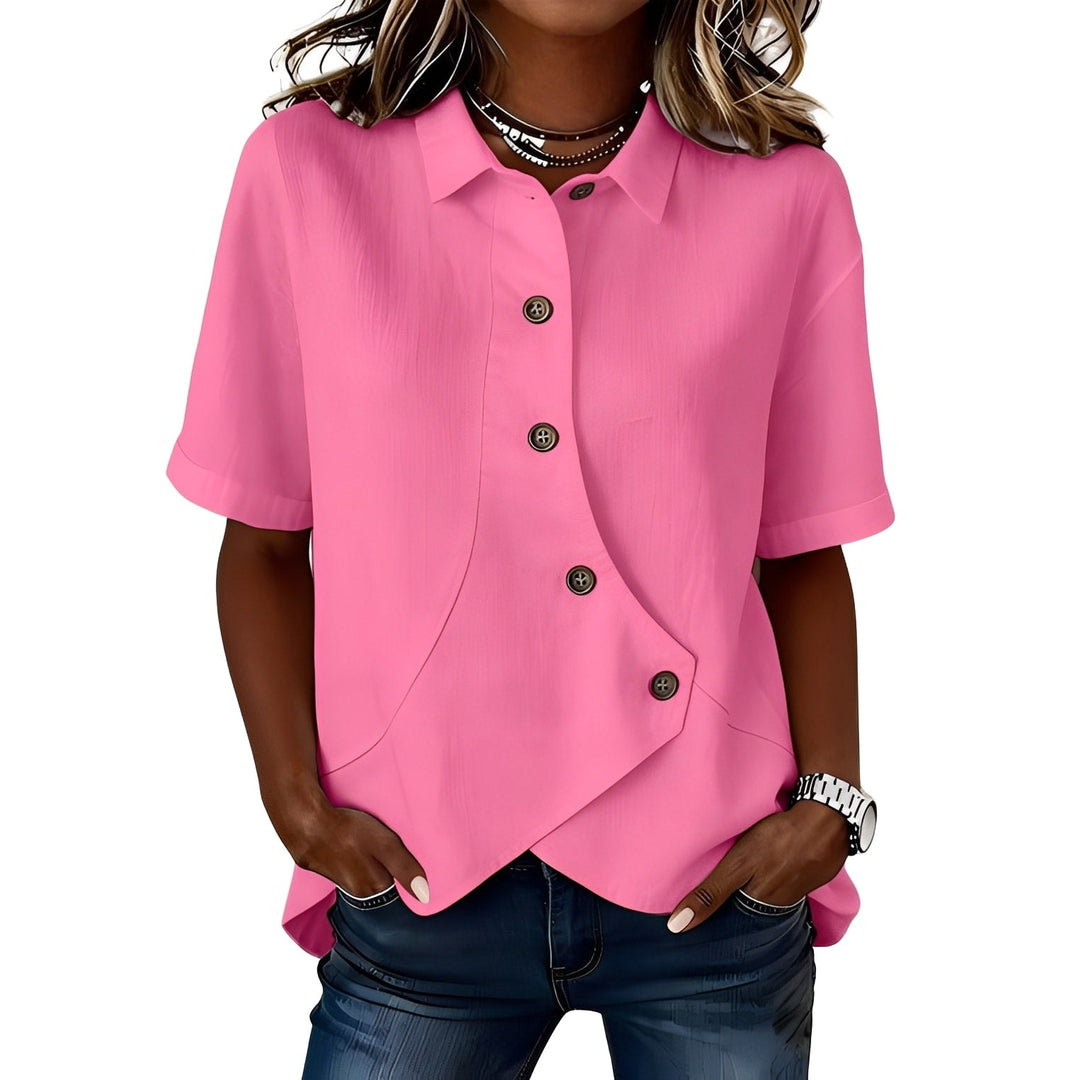 Thabata - Elegant Short Sleeve Blouse