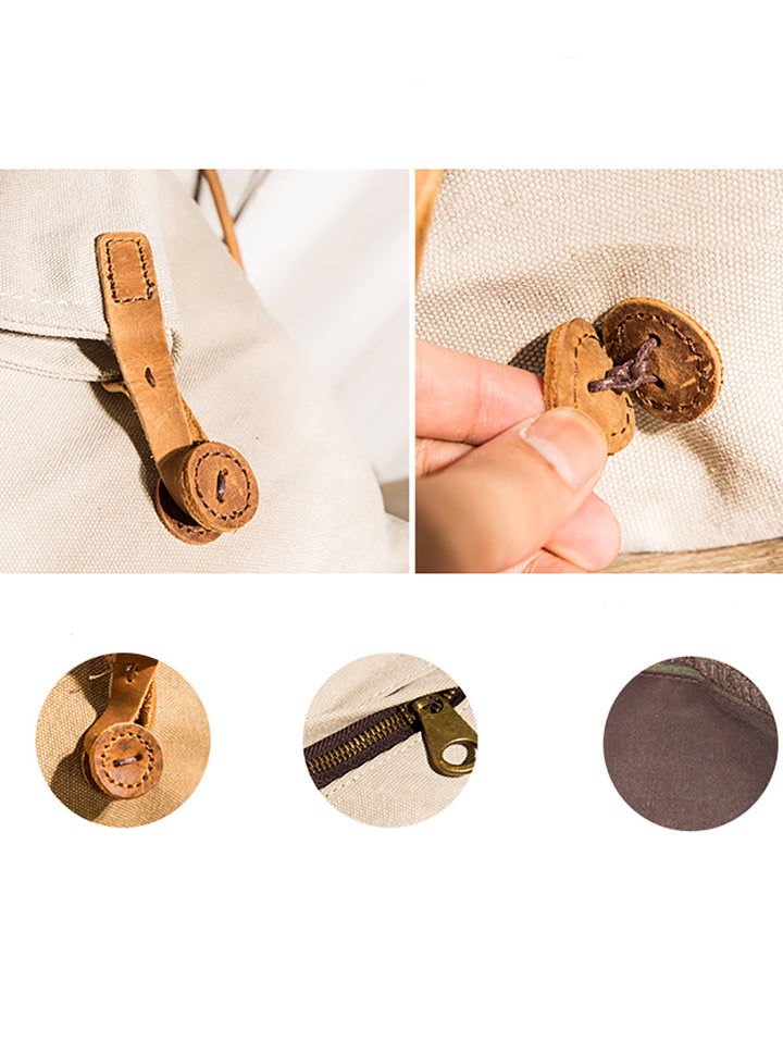Linnonisa - Canvas And Leather Crossbody Bag