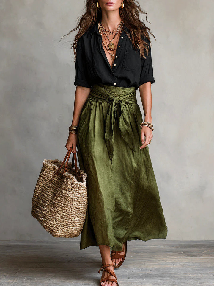 Virra - T-Shirt And Midi Skirt Set