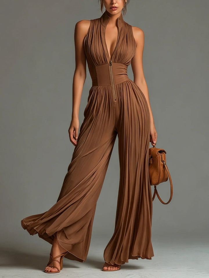 Kleira - Sleeveless Pleated Jumpsuit