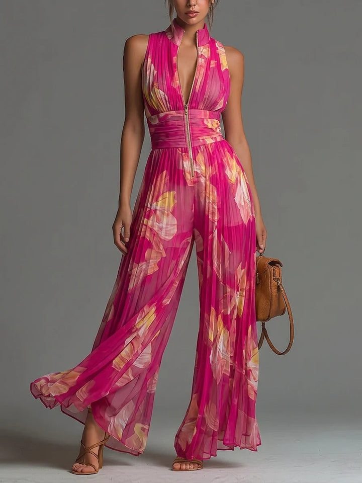 Kleira - Sleeveless Pleated Jumpsuit