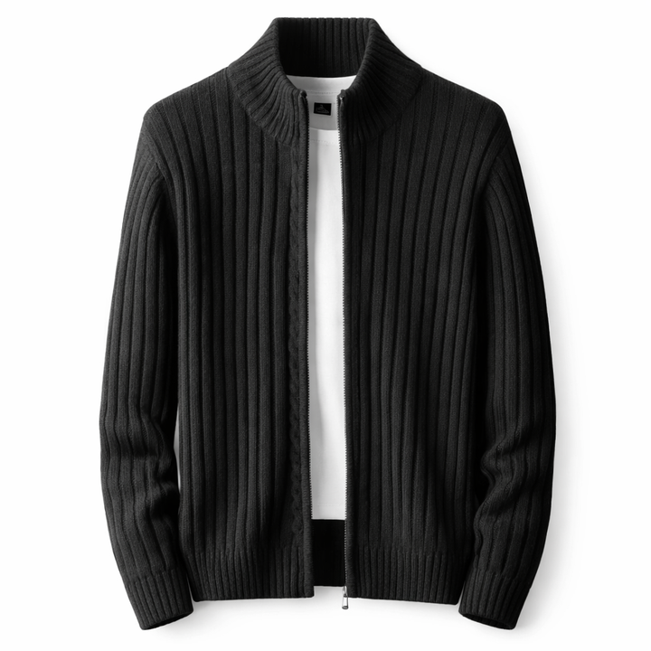 Bjarte - Ribbed Cardigan With Zipper