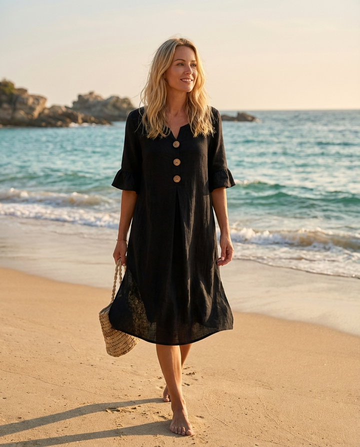 Marketa - Linen Midi Dress
