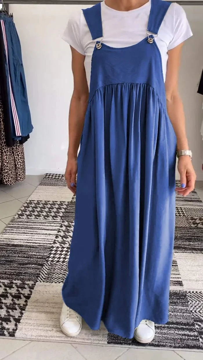 Regla - Loose Cotton And Linen Suspender Dress