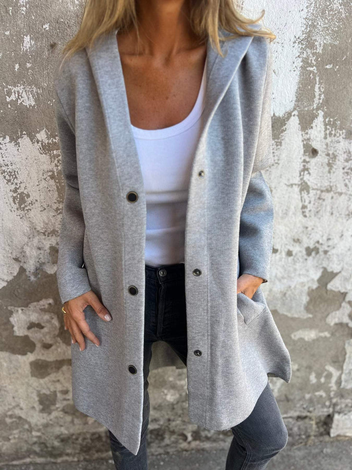 Isolde - Button Front Cardigan with Hood