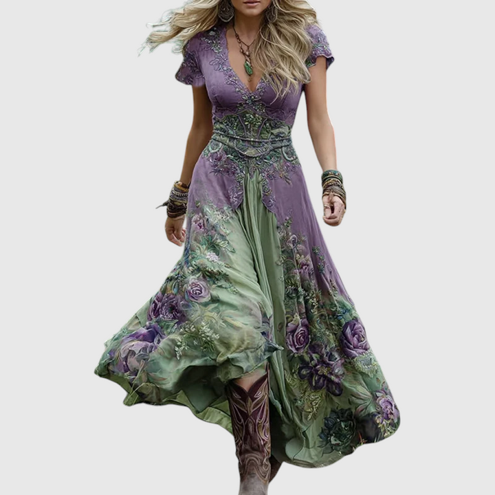 Vihangi - Fitted And Loose Floral Dress