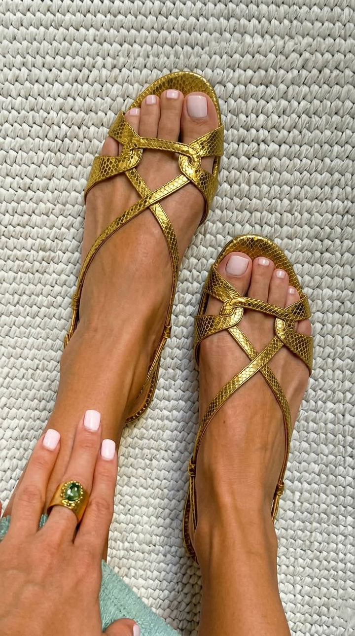 Sylvira - Cross Strap Flat Sandal