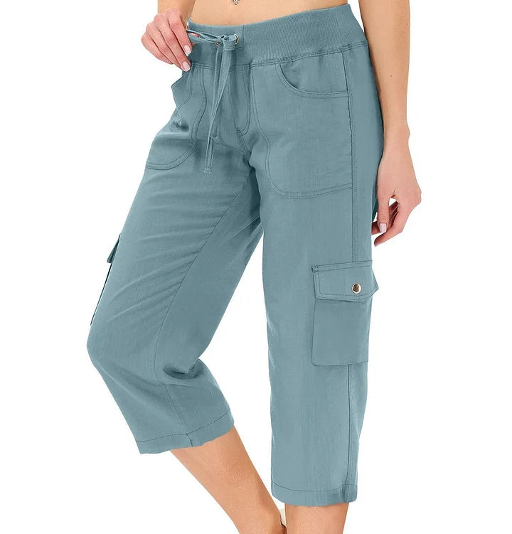 Mileni - Comfortable High-Waist Capri Pant With Practical Pockets