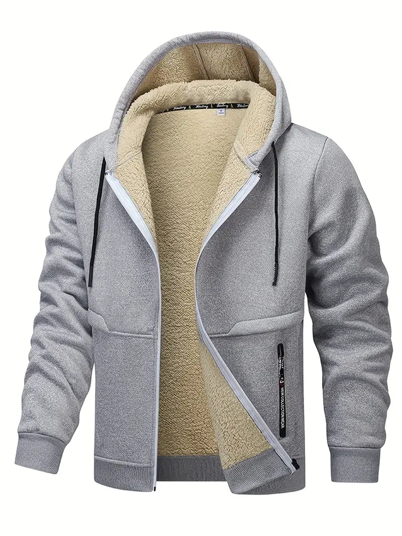 Helge - Casual Long Sleeve Zip-Up Hoodie