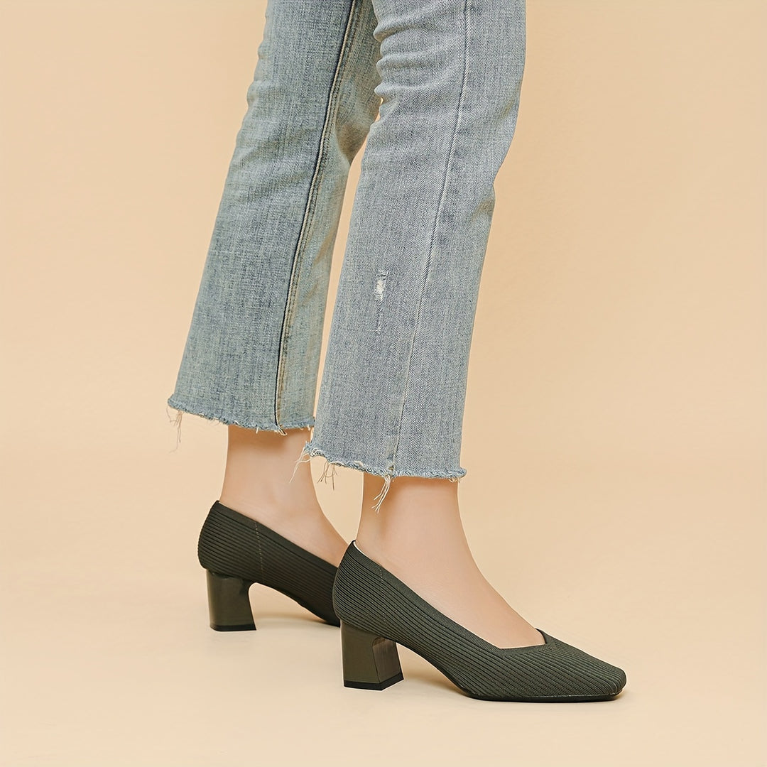 Joleen - Stylish Chunky Heel Pumps