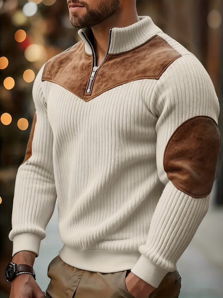 kortez - Casual Knitted Half Zip Sweater